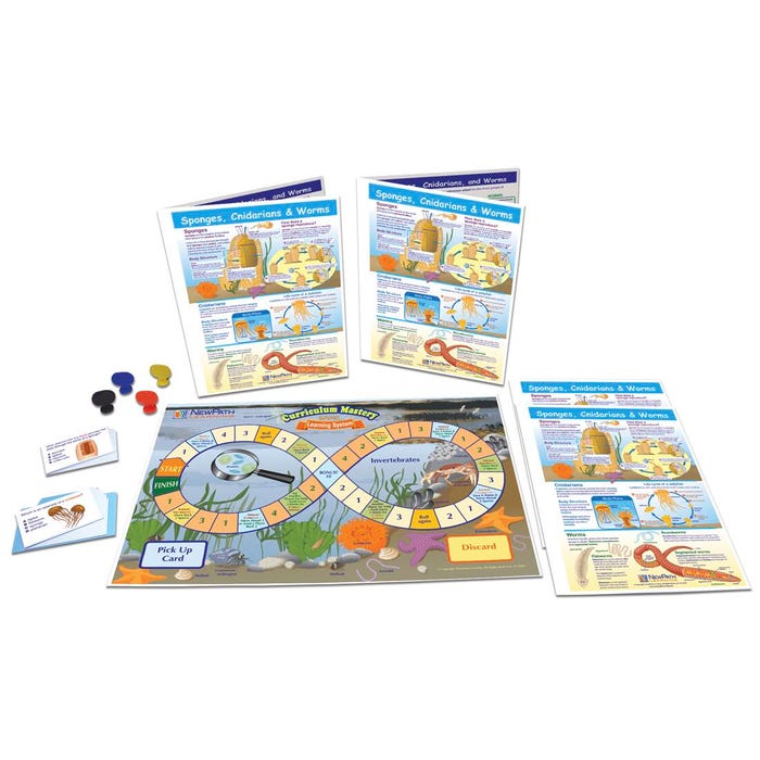NewPath Learning Sponges, Cnidarians & Worms Learning Center Game, Grades 6 to 10