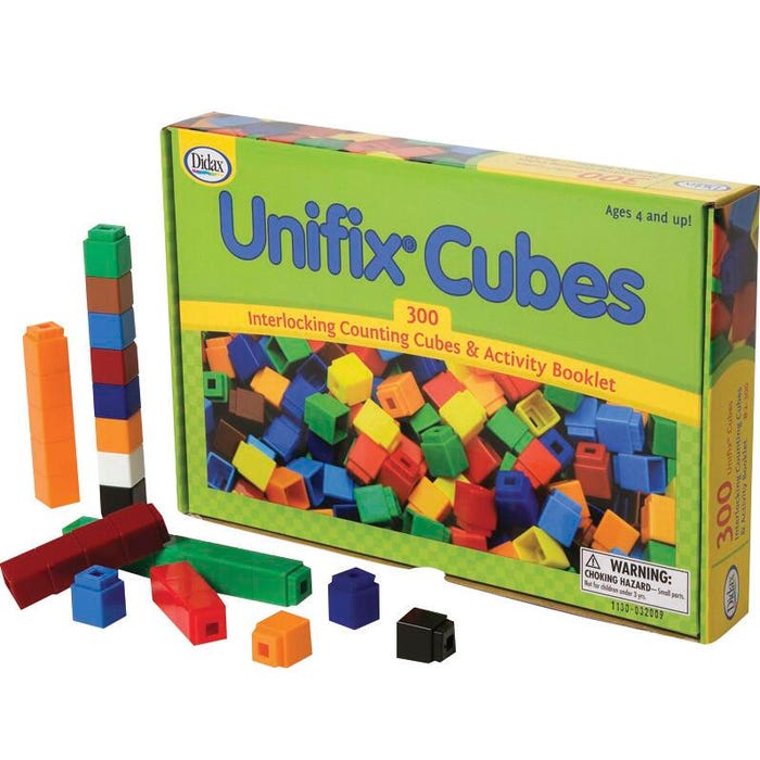 Didax Interlocking Counting Unifix Cubes with Activity Booklet, 300 Pieces
