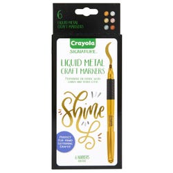 Image for Crayola Signature Metallic Permanent Markers, Assorted Colors, Set of 6 from School Specialty