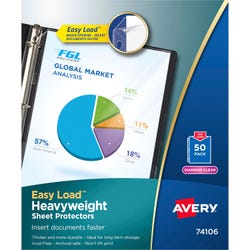 Image for Avery Heavyweight Sheet Protectors, 8-1/2 x 11 Inches, Diamond Clear, Pack of 50 from School Specialty