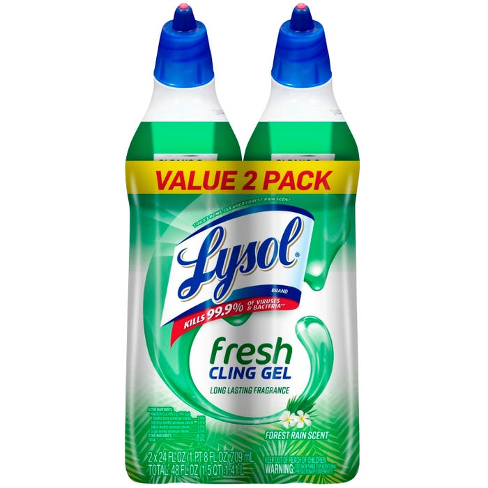 Lysol Toilet Cleaner, 24 Ounces, Clean & Fresh Scent, 2 Count