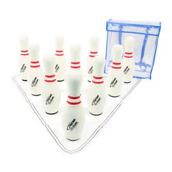 Sportime Standard Bowling Pin Set With Ball, Set of 10 Pins In Bag, White 2095353