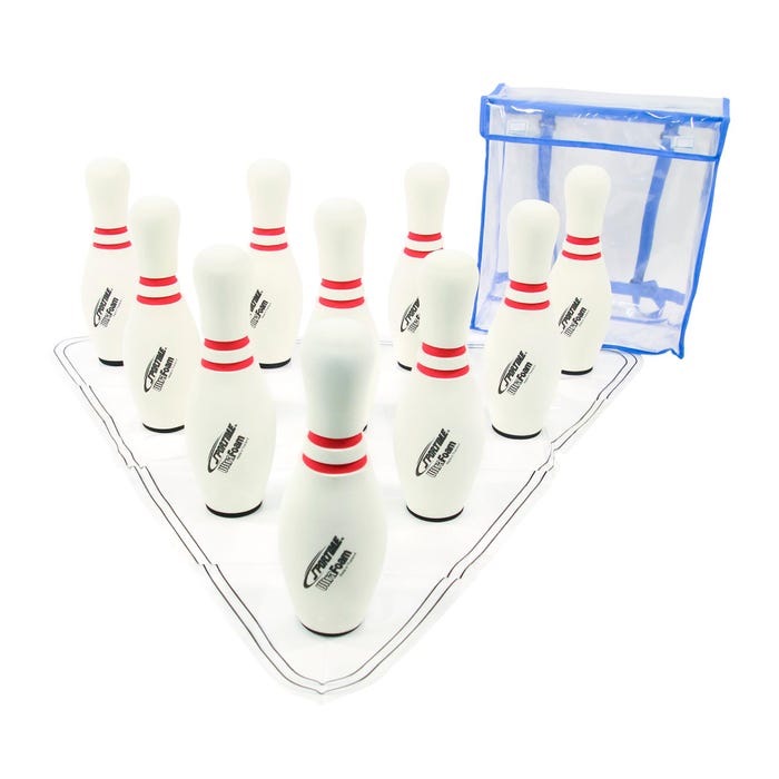 Sportime Standard Bowling Pin Set, White, Set of 10