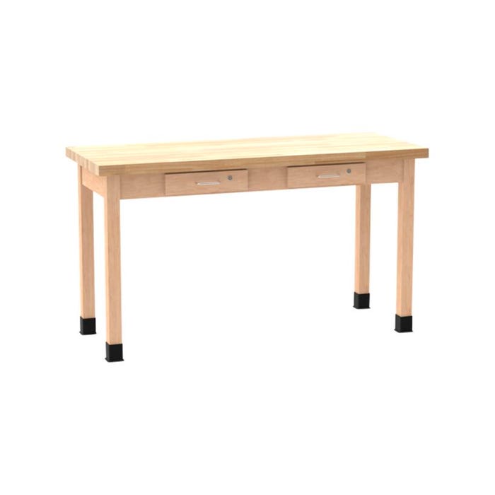Diversified Spaces Draftsman Planning Table, 72 x 30 x 30-3/4 Inches, Solid Maple Top