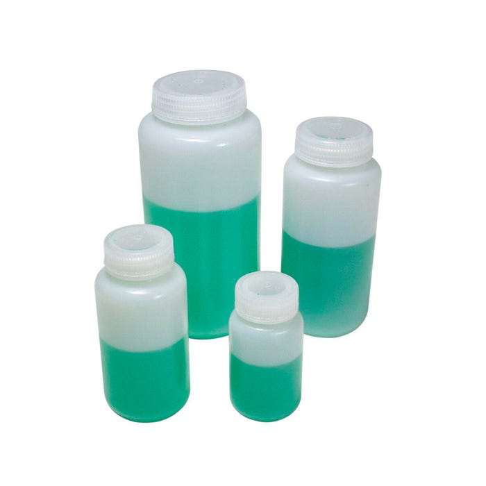United Scientific UniStore Wide Mouth Reagent Bottles, HDPE, 125 Milliliters, Pack of 12