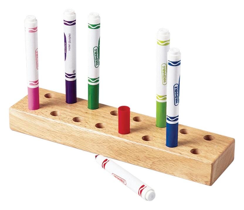 Marvel Education Marker Holder, 11 x 4 x 1-3/4 Inches, Solid Wood 278890