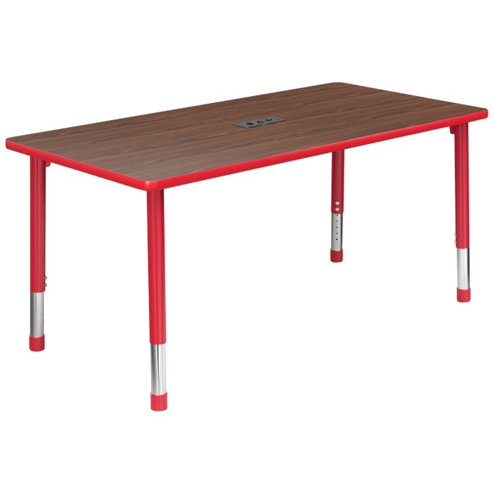 Classroom Select Activity Table with Power, Adjustable Height, Rectangle, 30 x 60 Inches