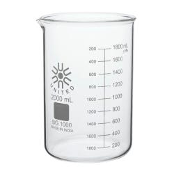United Scientific Beakers, Low Form, Borosilicate Glass, 2000ml 2089947