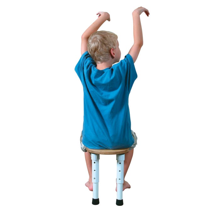 Abilitations Double Leg Round T-Stool, 11 to 15 Inch Adjustable Height Seat