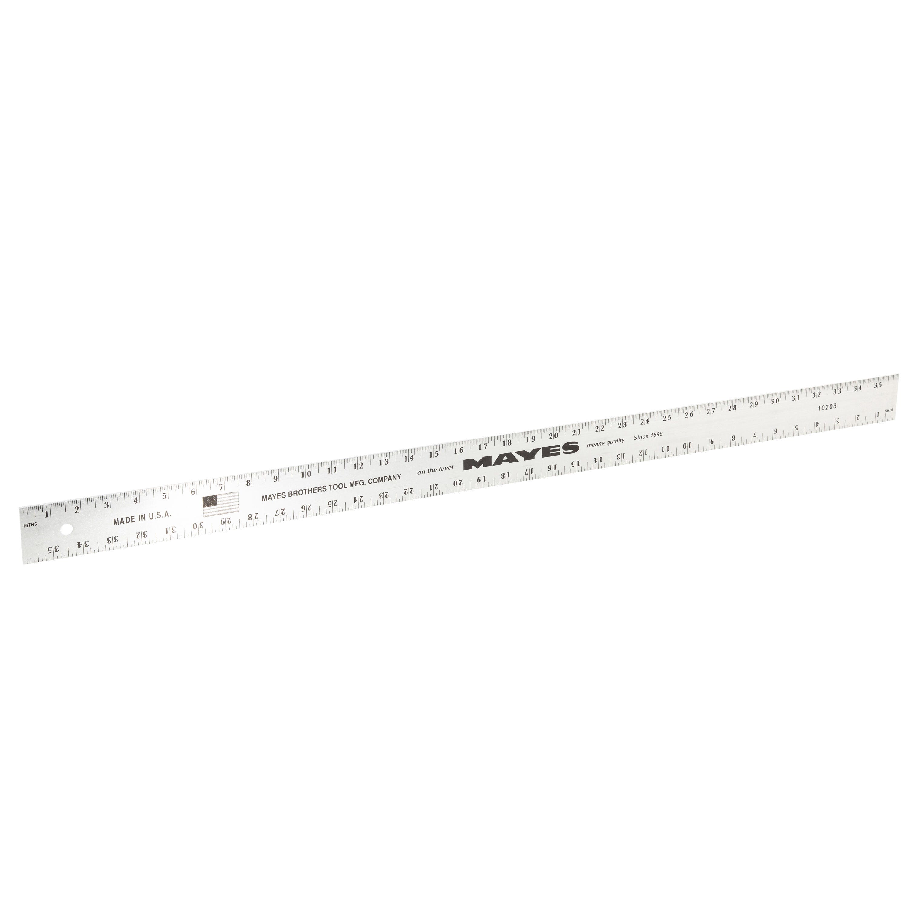 Mayes Hard Aluminum Ruler, 36 x 2 Inches 246426