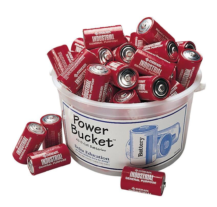 AA Battery Power Bucket, Item 024-9463