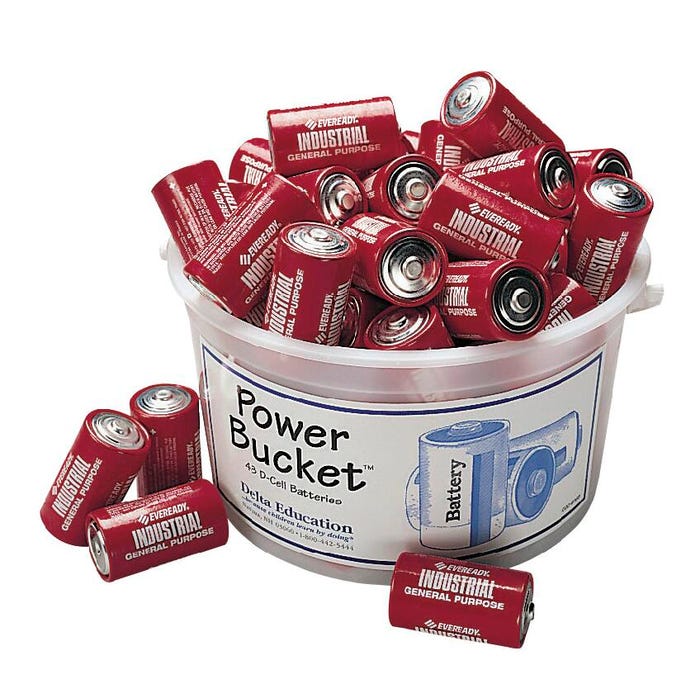 Delta Education AA Battery Power Bucket, Pack of 48