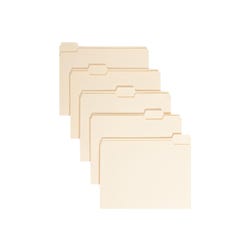 Smead File Folders, Letter Size, 1/5 Cut Tabs, 3/4 Inch Expansion, Manila, Pack of 100