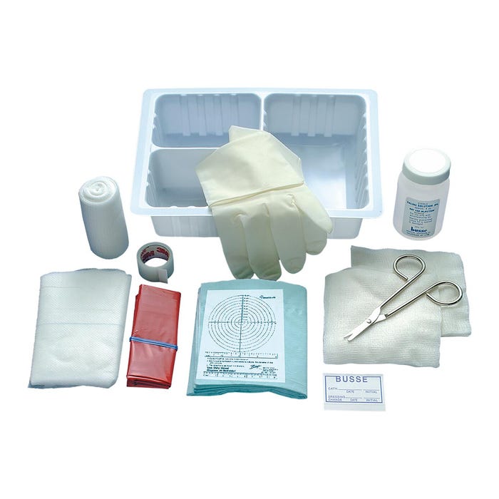 Pocket Nurse Primary Dressing Change Tray with Saline Solution and Stretch Gauze Dressing