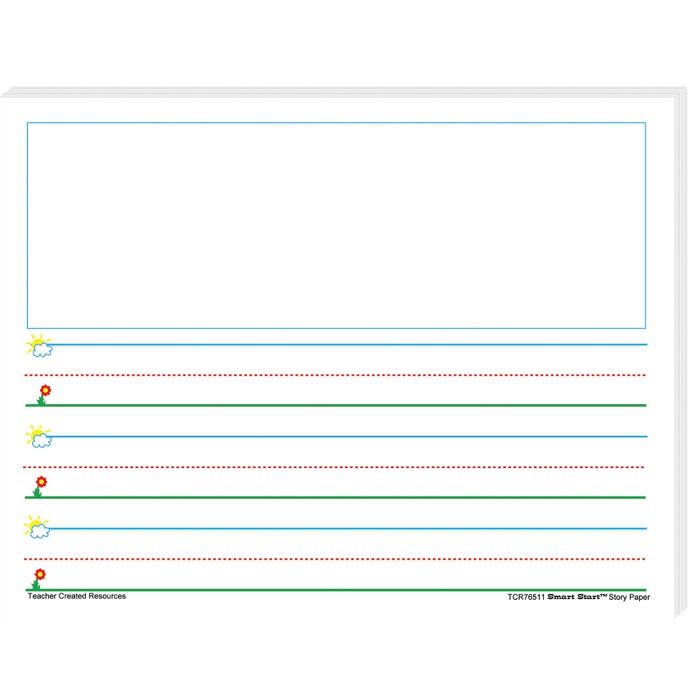 Teacher Created Resources Smart Start K-1 Story Paper, 8-1/2 x 11 Inches, 100 Sheets