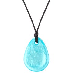 Chewigem Raindrop Chewable Pendant, Blue Shimmer, Item Number 2103960