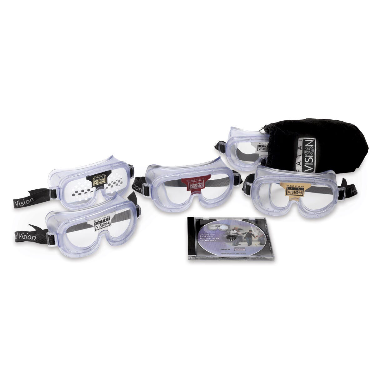 Image for Fatal Vision® Goggles - Clear Assortment Pack of 5 from School Specialty
