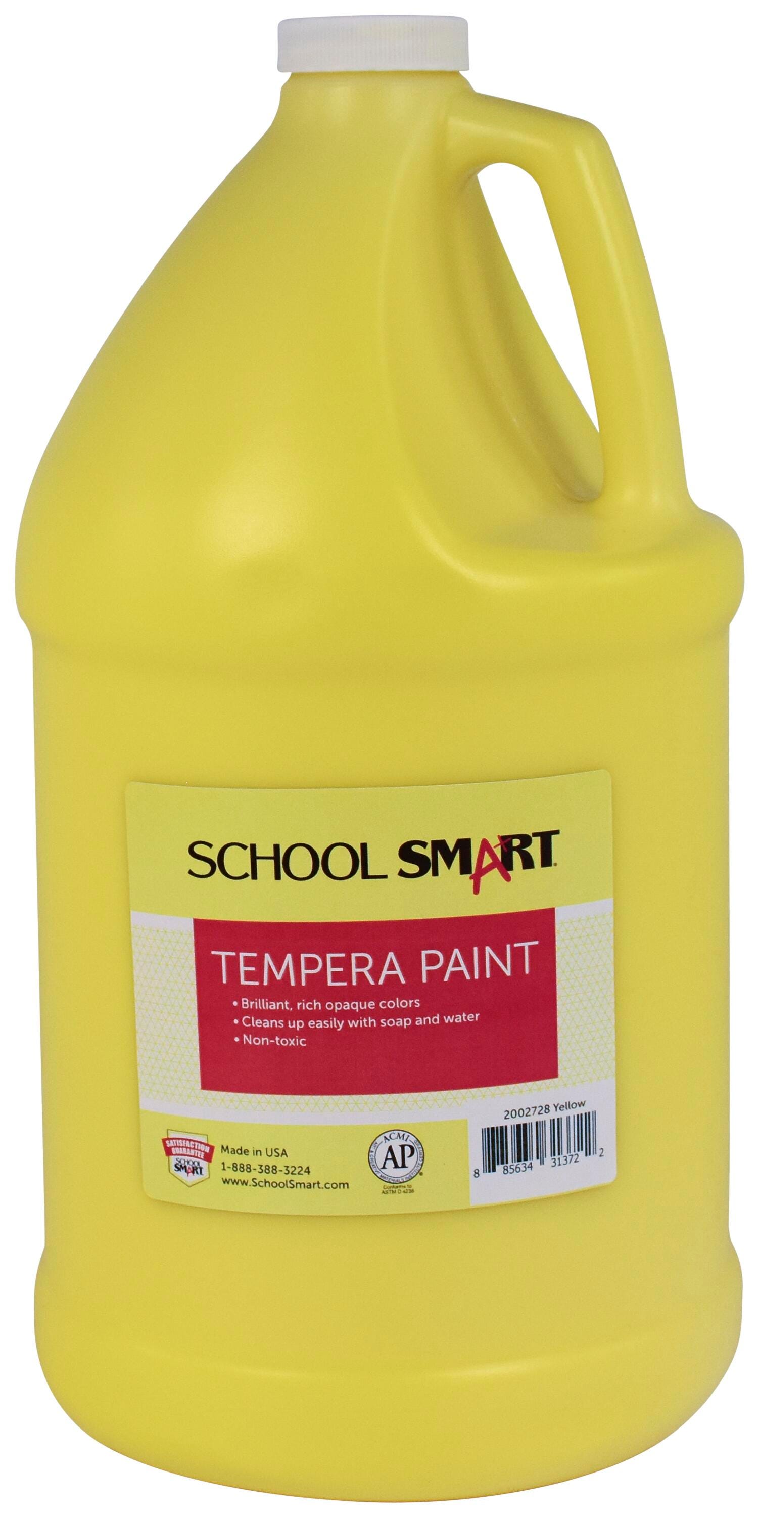 School Smart Tempera Paint, Yellow, 1 Gallon Bottle Item Number 2002728