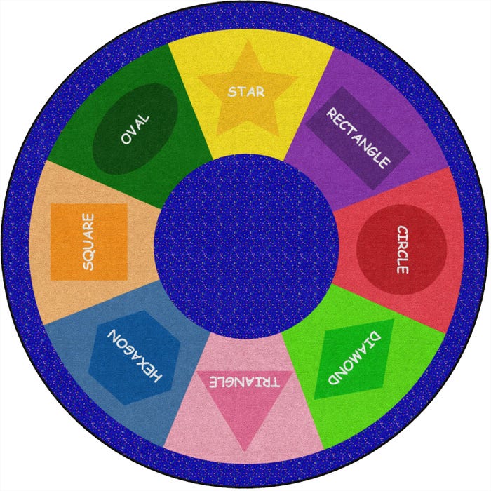 Flagship Carpets Shape Sorter Carpet, Round