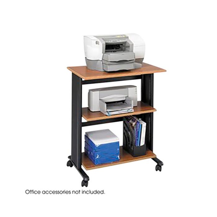 Safco Adjustable Printer/Machine Stand, 29-1/2 x 20 x 35 Inches, Medium Oak Top, Black Frame
