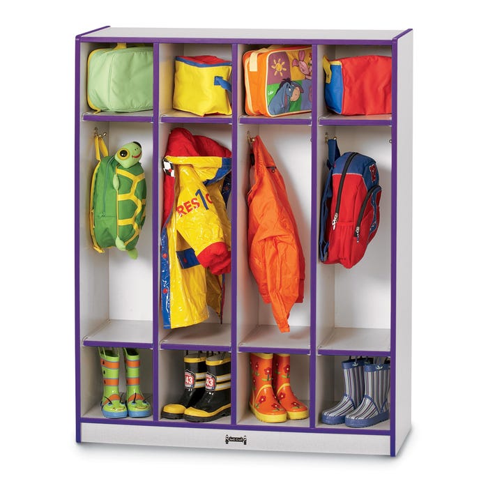 Jonti-Craft Rainbow Accents 4-Section Coat Locker