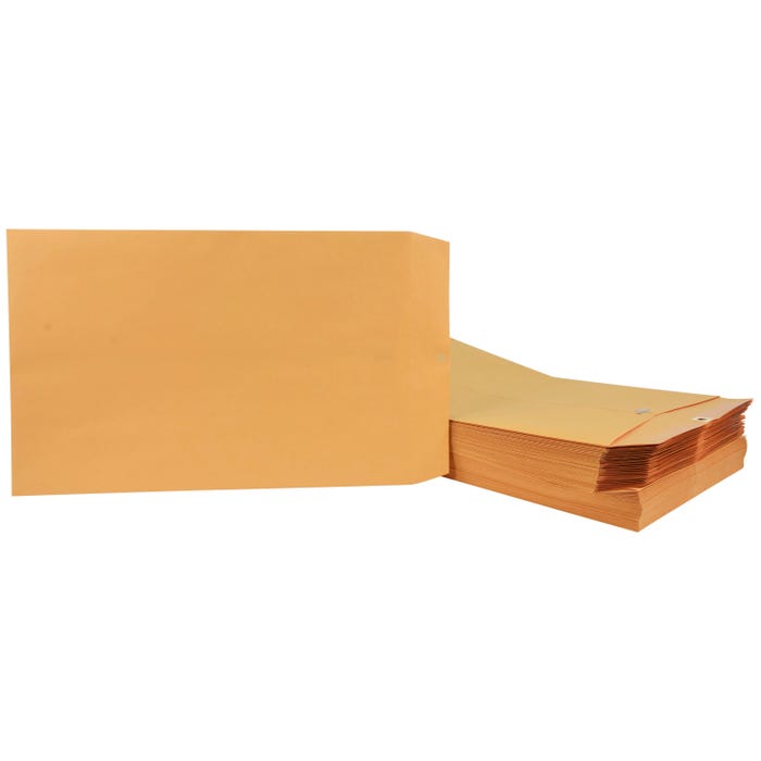 School Smart Kraft Envelope with Clasp, 10 x 15 Inches, Pack of 100