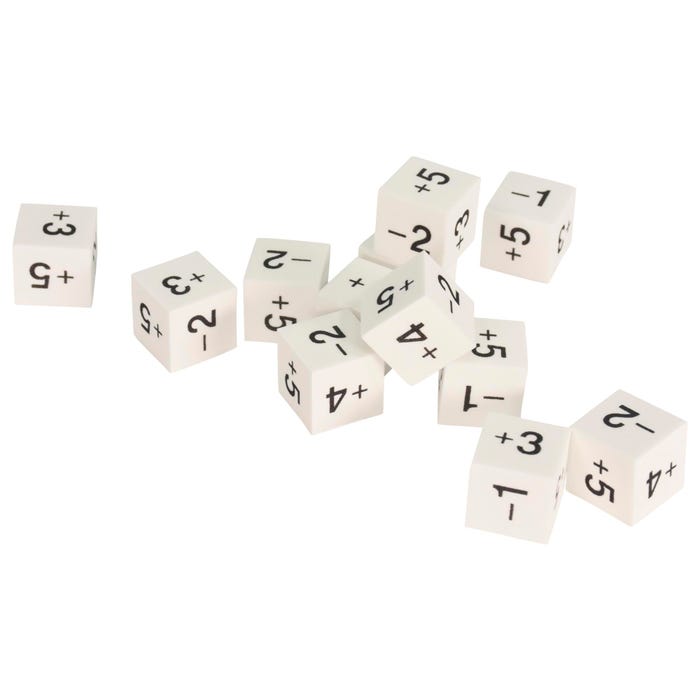 Achieve It! Foam Dice, Positive and Negative Numbers, 6 Sided, Set of 12