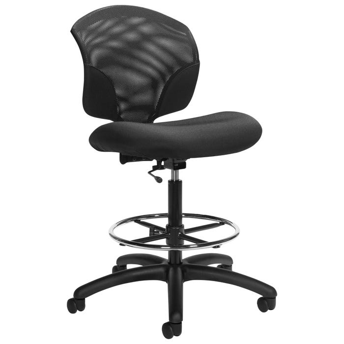 Global Industries Tye Mesh Low Back Armless Drafting Stool, 25 x 26 x 44-1/2 Inches