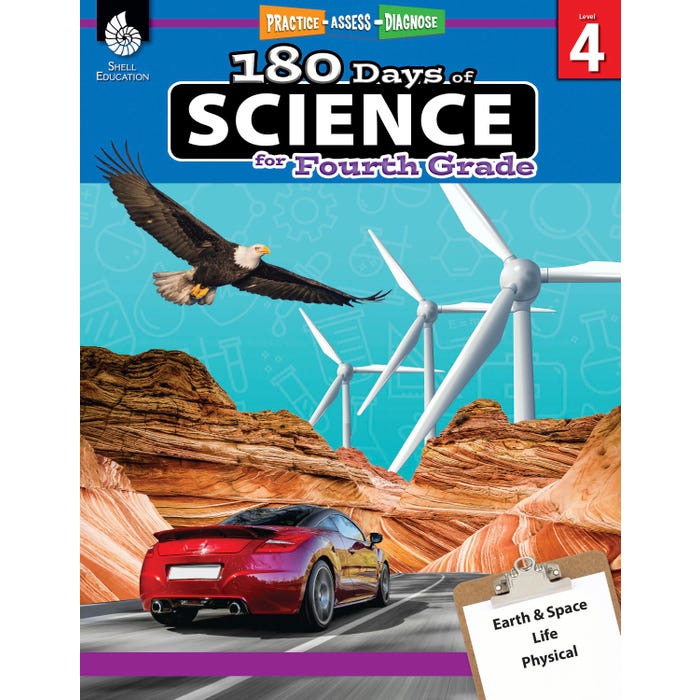Shell Education 180 Days of Science Book for Fourth Grade