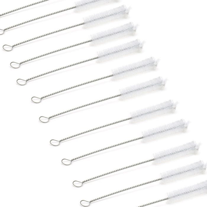 United Scientific Test Tube Brushes, Nylon Bristles, 8 Inches, White, Pack of 12