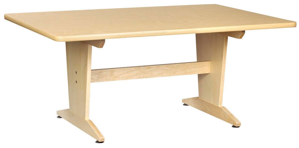 Diversified Woodcrafts Pedestal Table, 60 x 42 x 26 Inches, Natural Birch Laminate Top, Item Number 446702