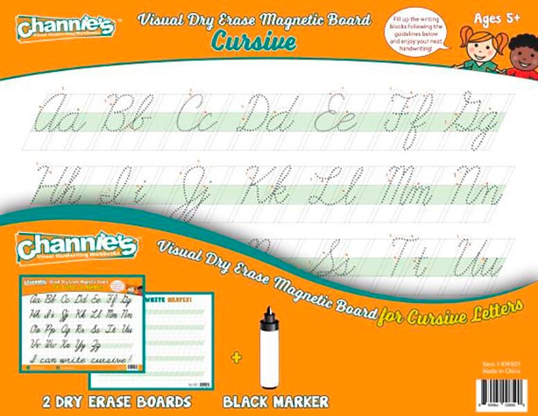 Channie's Visual Dry Erase Cursive Magnetic Board, 2 Pack 2027668