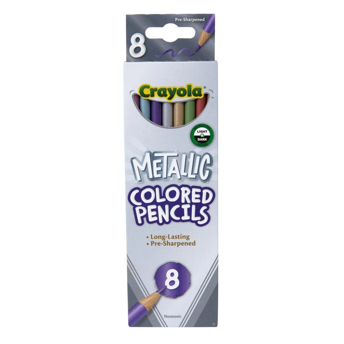 Crayola Metallic Colored Pencils, Assorted Colors, Set of 8