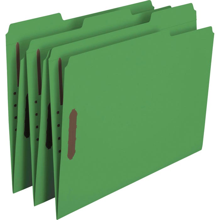 Smead Reinforced Fastener Folder, Letter Size, Green, Pack of 50