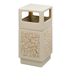 Safco Aggregate Series Side Opening, 38 Gallon Capacity, 13 x 6 Inch Opening, Tan 2027767