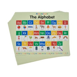 Childcraft Student Sized English Alphabet Charts, 11 x 9 Inches, Set of 25, Item Number 1319170