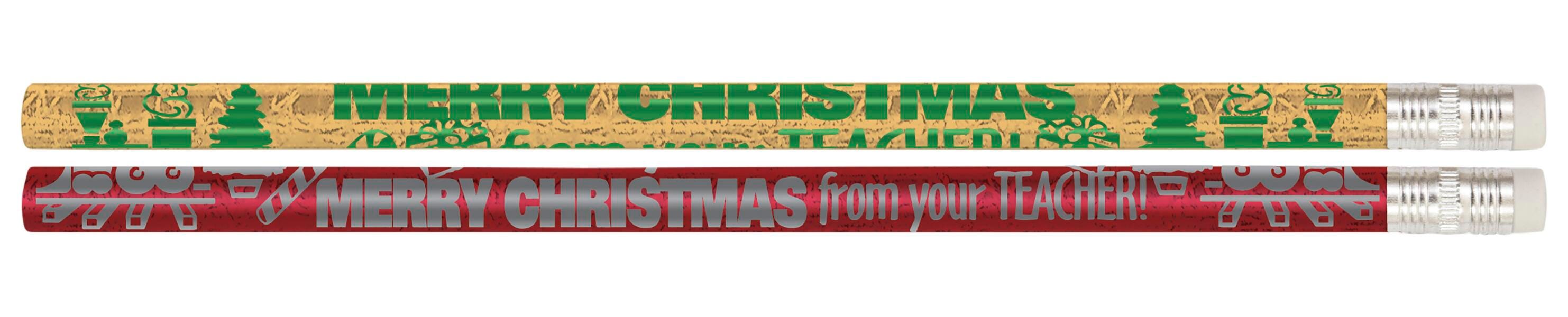 Image for Musgrave Pencil Co. Merry Christmas From Your Teacher Pencils, Pack of 12 from School Specialty