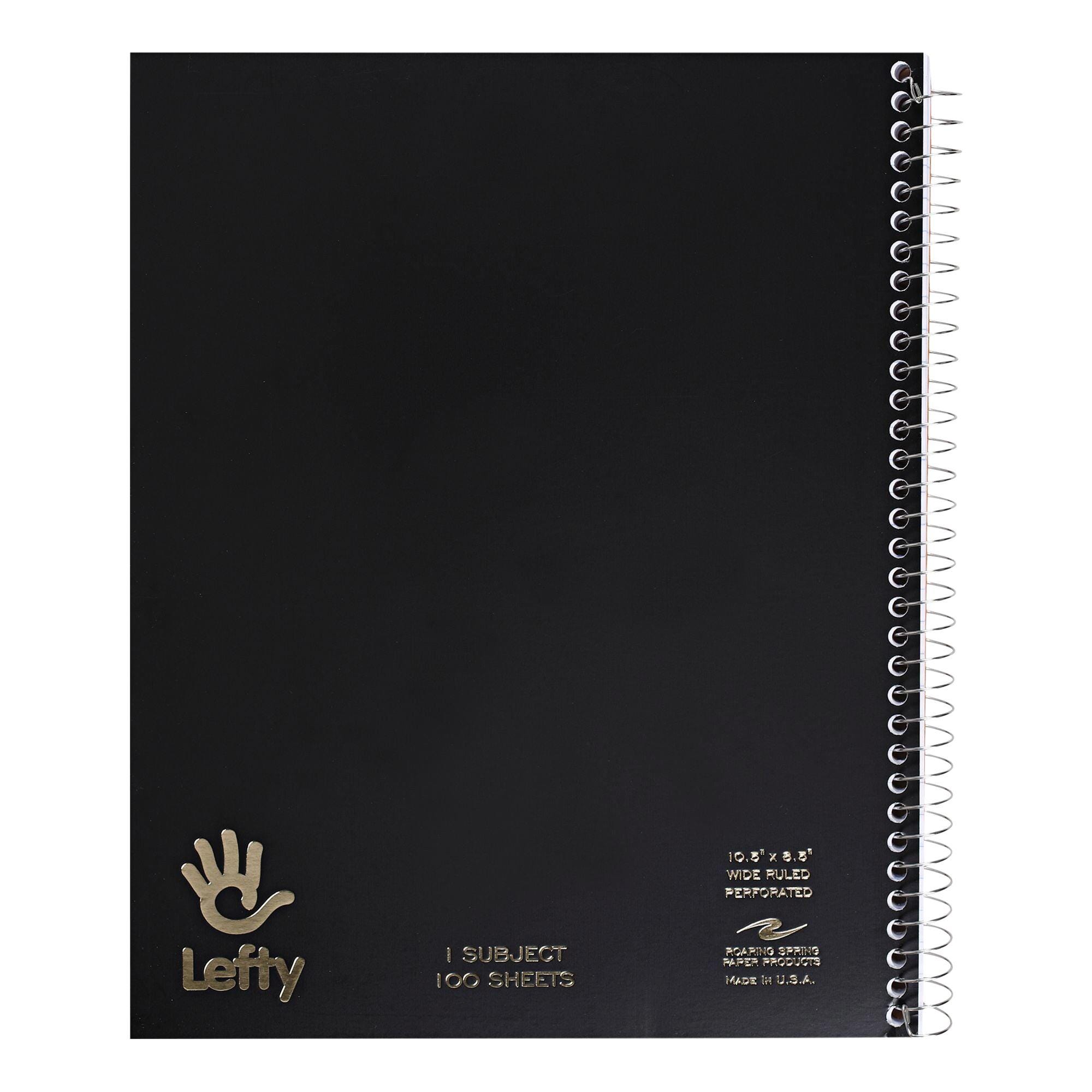 Roaring Spring Left-Handed 1 Subject Notebook, 8-1/2 x 10-1/2 Inches, Assorted Color, 100 Sheets