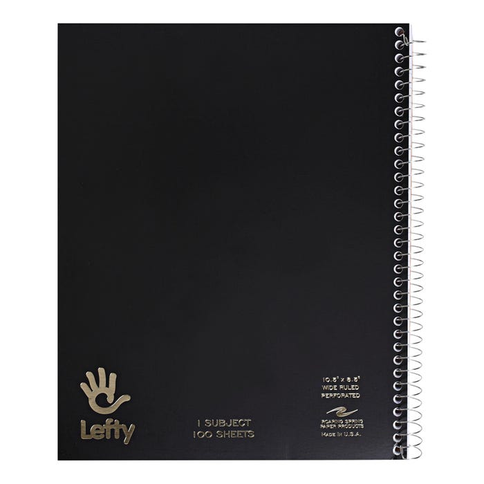 Roaring Spring Left-Handed 1 Subject Notebook, 8-1/2 x 10-1/2 Inches, Assorted Color, 100 Sheets