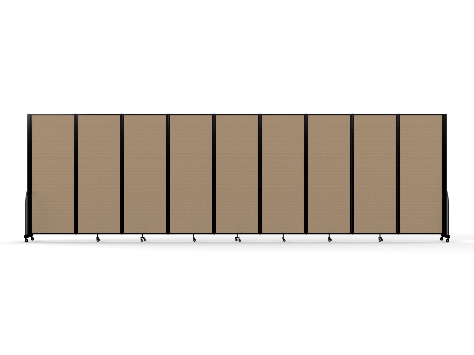 Screenflex Full Motion Room Divider, 9 Panels, 25 Feet 1 Inch, Black Trim 4002679