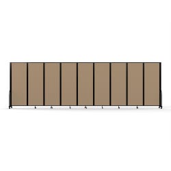 Screenflex Full Motion Room Divider, 9 Panels, 25 Feet 1 Inch, Black Trim 4002679
