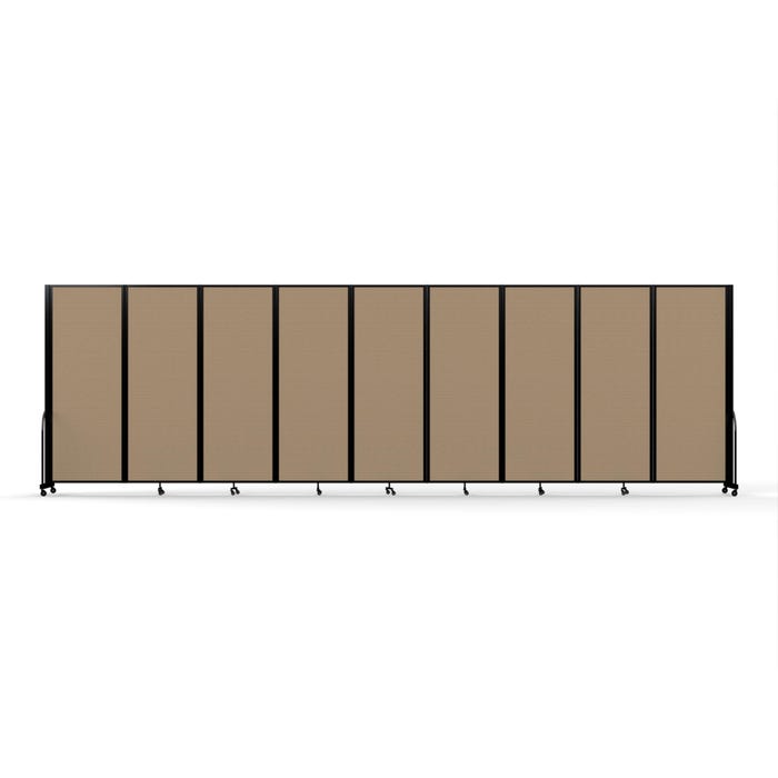 Screenflex Full Motion Room Divider, 9 Panels, 25 Feet 1 Inch, Black Trim