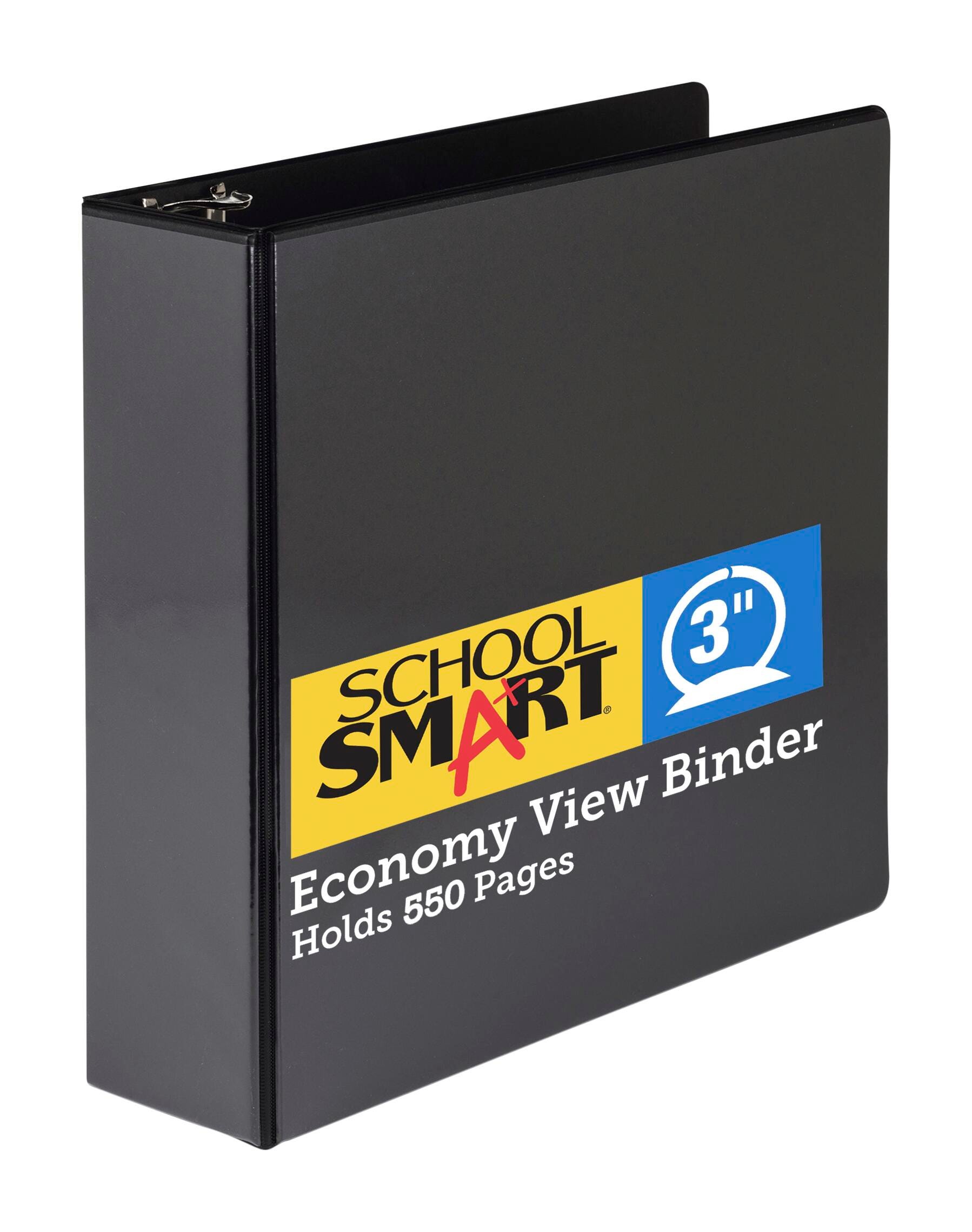 Image for School Smart Round Ring View Binder, Polypropylene, 3 Inches, Black from School Specialty
