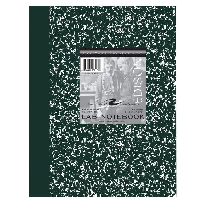 Roaring Spring Lab Composition Notebook, 7-7/8 x 10-1/8 Inches, Graph Ruled, 60 Sheets