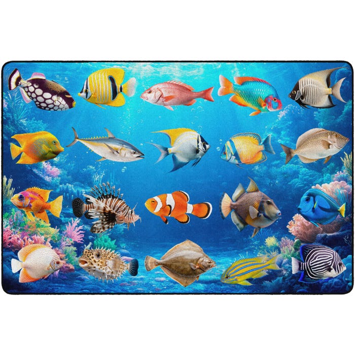 Childcraft Photo Fun Fish Seating Carpet, Rectangle