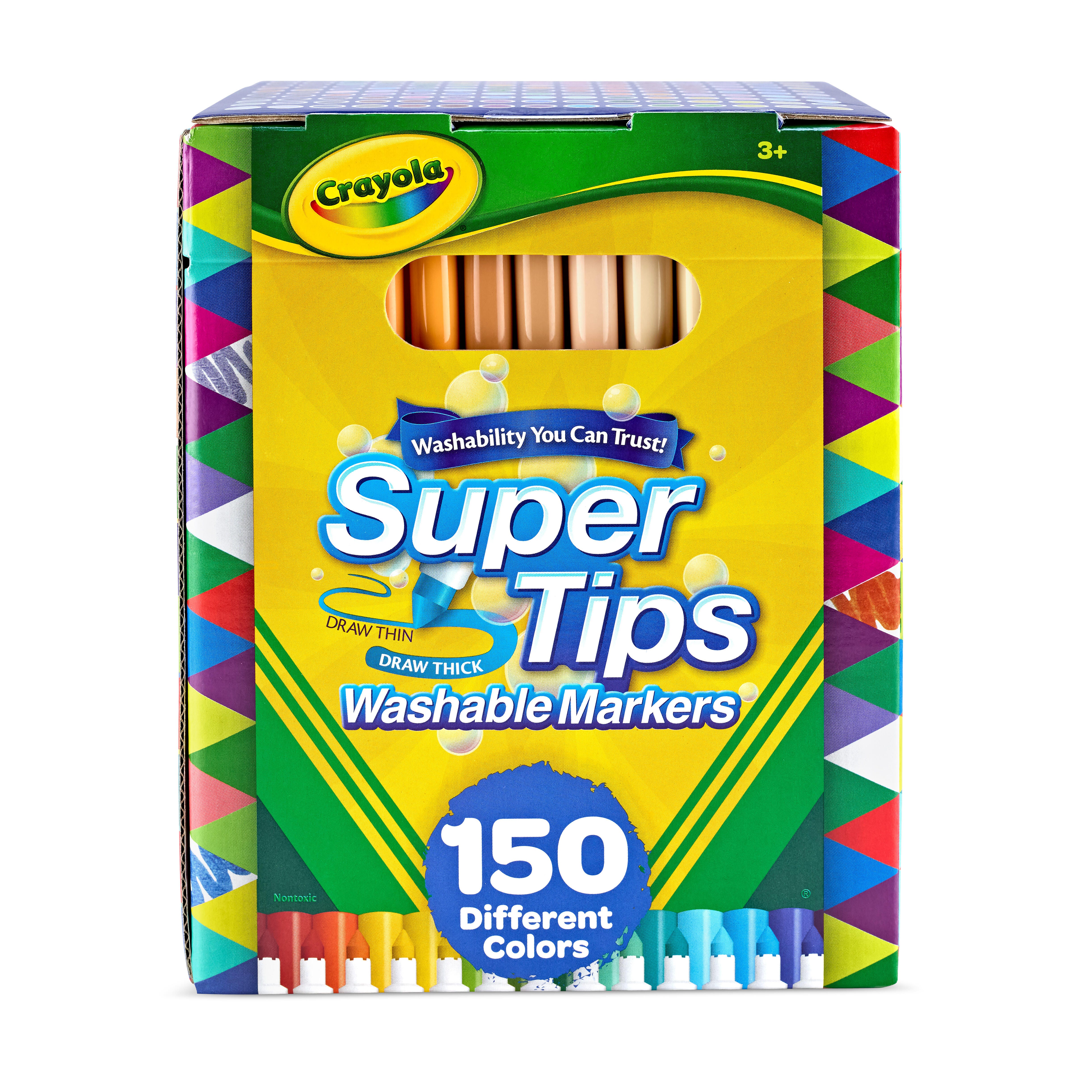Image for Crayola Super Tips Washable Markers, Assorted Colors, Set of 150 from School Specialty