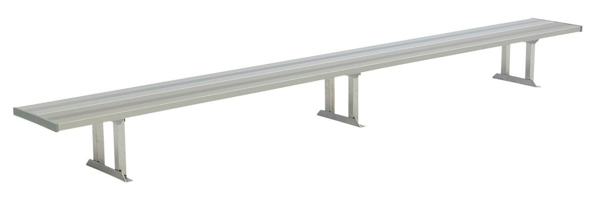 National Recreational Systems Aluminum Portable Double Wide Bench without Backrest, Square Tube and Angle Leg, 15 Feet, Item Number 2107348