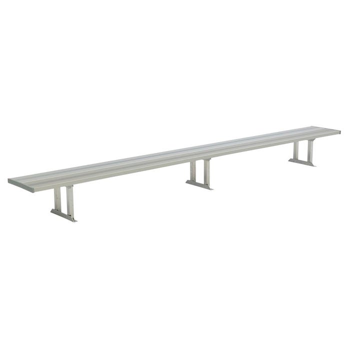 National Recreation Systems Aluminum Portable Double Wide Bench, Square Tube, and Angle Leg, 15 Feet