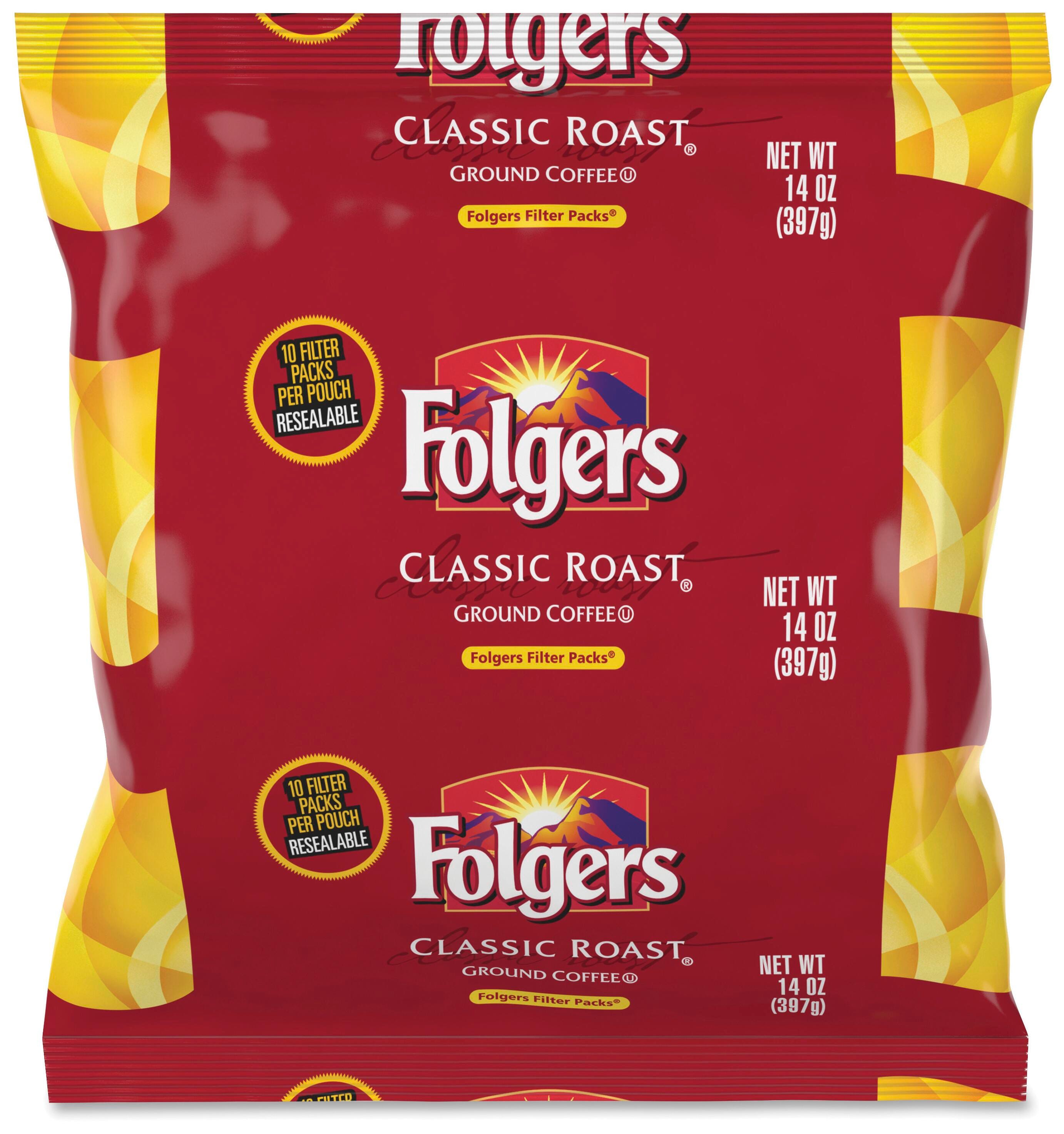 Folgers Classic Roast Ground Coffee Filter Packs Ground, 1.4 oz, 40 Pack, Item Number 1563737