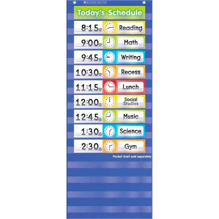Scholastic Daily Schedule Pocket Chart Add On Cards, 24 Cards